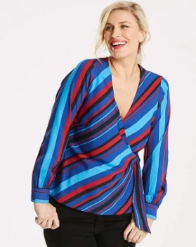 image of Junarose Stripe Wrap Blouse