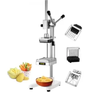 Image of VEVOR French Fry Cutter, 4 Blades in All, Commercial Chopper w/ 1/2 3/8 1/4" Blades & 8-Wedger, Vegetable Fruit Dicer w/ Rotatable Handles U-Shaped Ba