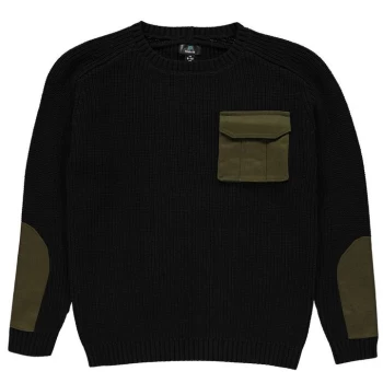 image of Firetrap Chunky Jumper - Blk/Olive