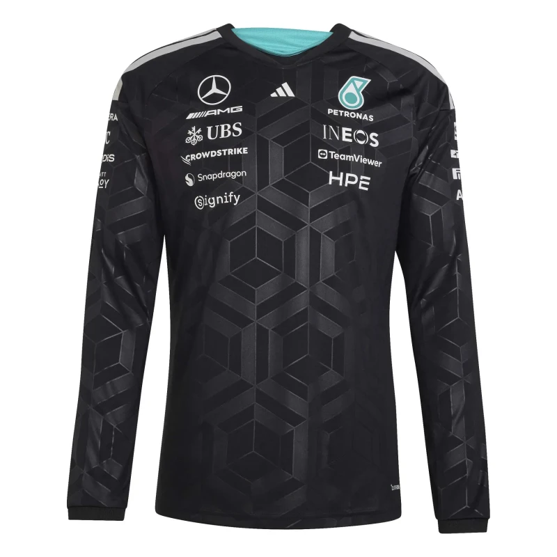 Image of Adidas Mercedes AMG long sleeve shirt Petronas Formula One Team Driver Noir Male L