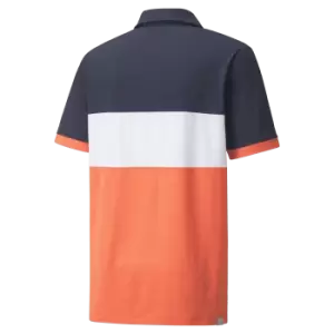 Image of Puma 2022 Cloudspun Highway Polo Navy Blazer/Hot Coral - L