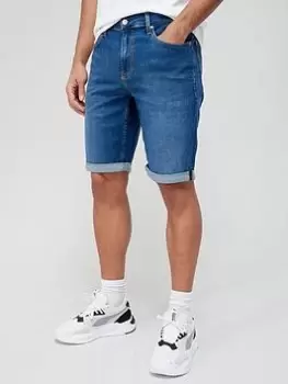 Image of Calvin Klein Jeans Slim Fit Denim Shorts - Medium Denim, Denim Medium, Size 30, Men