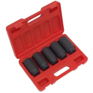 Image of Genuine SEALEY SX050 Impact Hub Nut Socket Set 5pc 1/2Sq Drive
