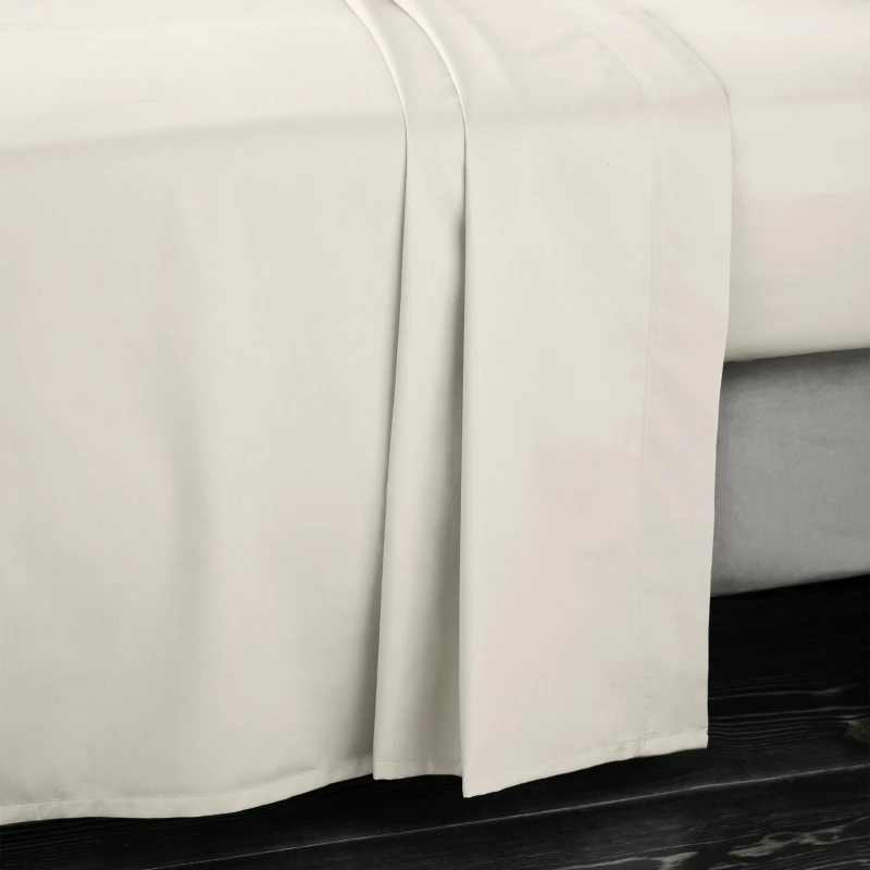 Image of Bianca 400 Thread Count Cotton Sateen Flat Sheet Oyster unisex King