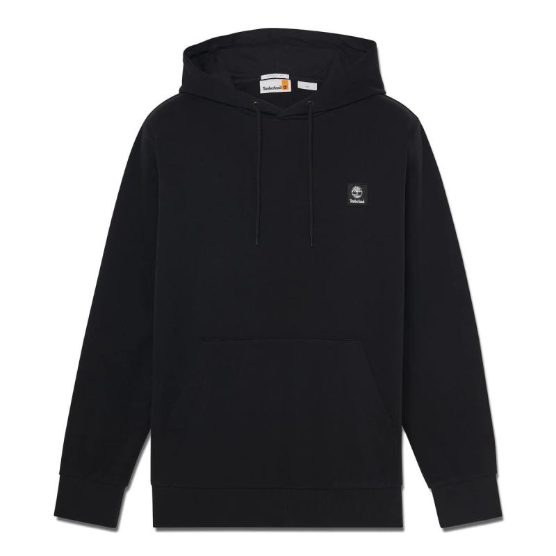 Image of Timberland Mens Woven Badge Black Pull Over Hoodie Black male S