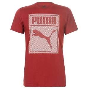 Image of Puma Box QT T Shirt Mens - Red Dahlia
