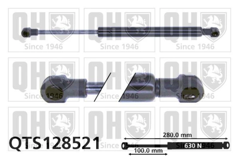 Image of QUINTON HAZELL Tailgate strut QUINTON HAZELL QTS128521