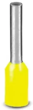 Image of Phoenix Contact, AI0.25- 6 YE Insulated Crimp Bootlace Ferrule, 6mm Pin Length, 0.8mm Pin Diameter, 0.25mm Wire Size,