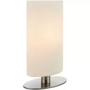 Touch Dimmable Table Lamp Nickel & Frosted Glass Shade Modern Bedside Desk Light