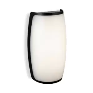 image of Apollo LED Resin Wall Light Black with White Polycarbonate Diffuser IP54