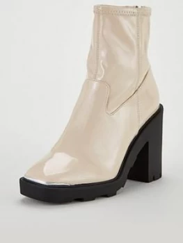 Image of OFFICE Altitude Chunky Sock Boot, Off White, Size 3, Women