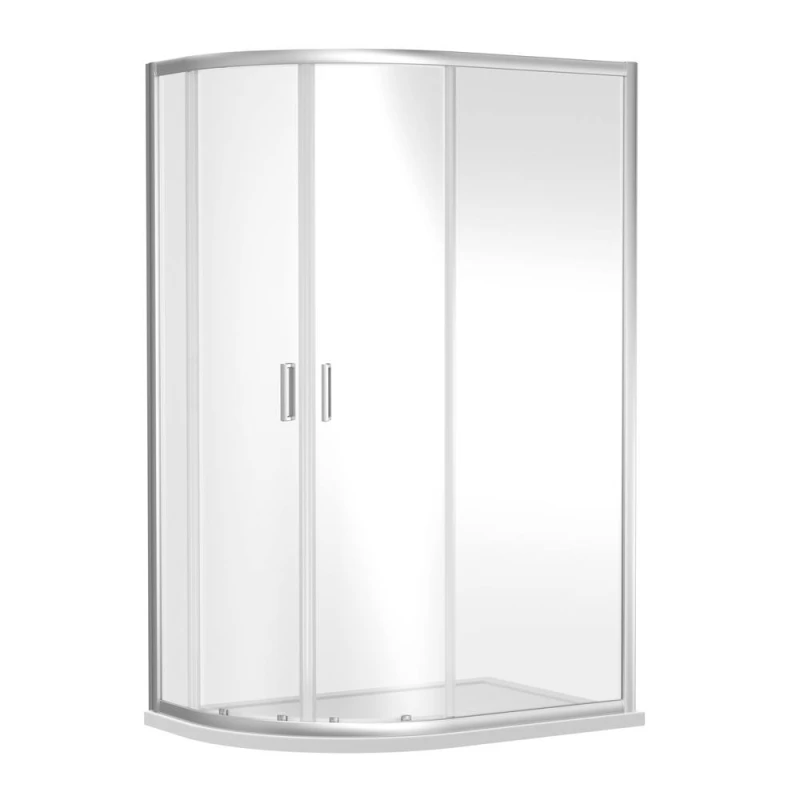 Image of Balterley Offset Quadrant 6mm Safety Glass Shower Enclosure Chrome 1000x800mm in Silver Silver Unisex