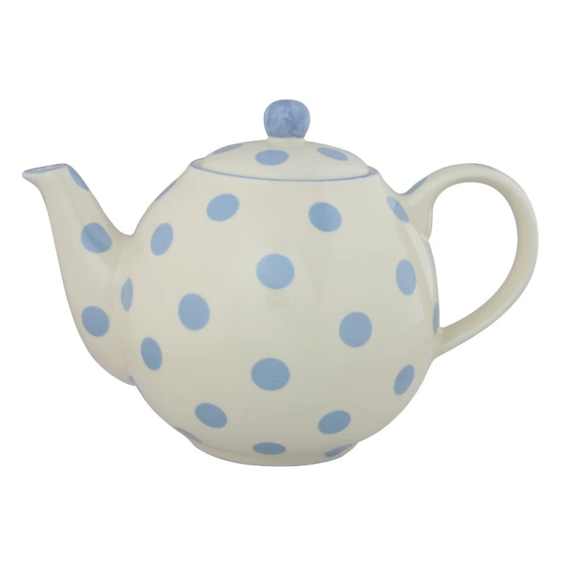 Image of London Pottery Globe 4 Cup Teapot Ivory With Aub Spots White