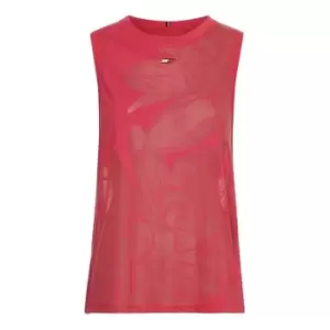 Image of Tommy Sport Relaxed Flower Burnout Tank Top - Pink