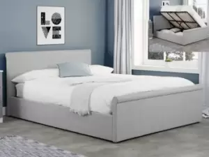 Image of Birlea Stratus 4ft6 Double Grey Upholstered Fabric Ottoman Bed Frame