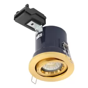 Image of Electralite Yate Tiltable Fire Rated Downlight IP20 Satin Brass