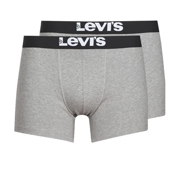 image of Levis Men SOLID BASIC PACK X2 mens Boxer shorts in Grey - Sizes S,M,L,XL