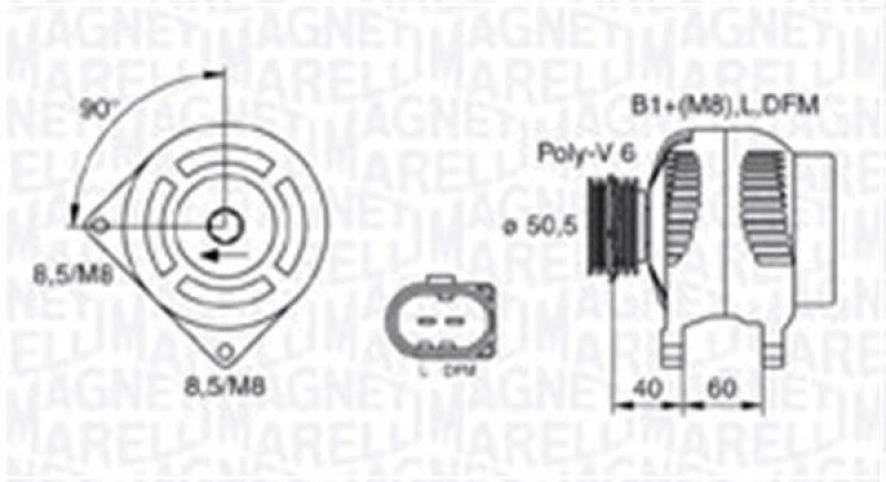 Image of MAGNETI MARELLI Alternator MAGNETI MARELLI 063731542010