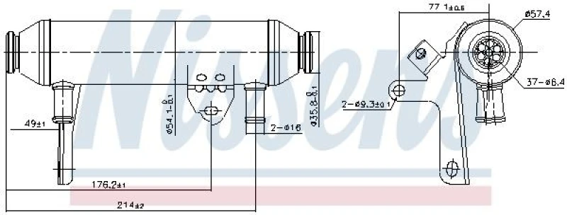 Image of NISSENS 989292 EGR Cooler without sensor, without gaskets/seals Steel EGR Cooler (4032)