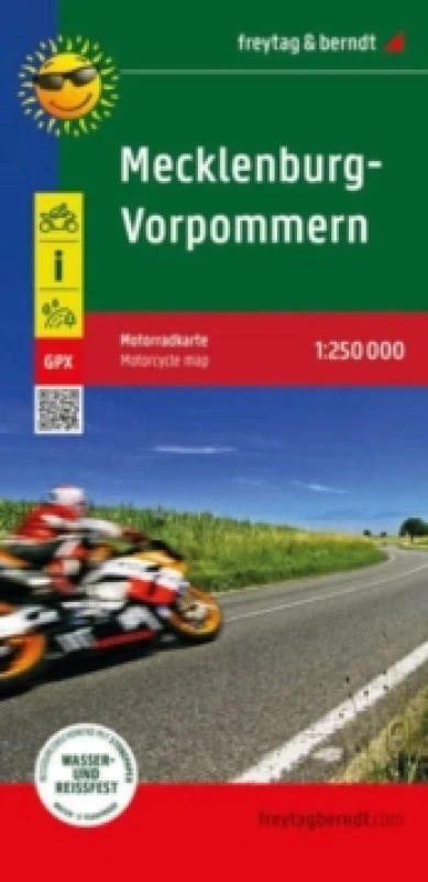 Image of Mecklenburg-West Pomerania, motorcycle map 1:250,000, freytag & berndt Sheet map, folded