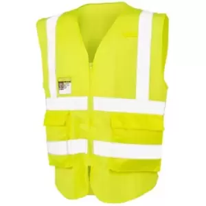 image of SAFE-GUARD by Result Unisex Adult Executive Mesh Safety Hi-Vis Vest (L) (Fluorescent Yellow) - Fluorescent Yellow