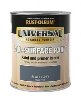 image of Rust-Oleum Gloss Finish Universal Metal And All-Surface Paint ; Slate Grey 750Ml