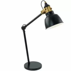 Image of Eglo Angular Table Lamp In Black And Bronzed Steel