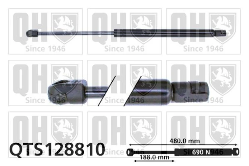 Image of QUINTON HAZELL Tailgate strut QUINTON HAZELL QTS128810
