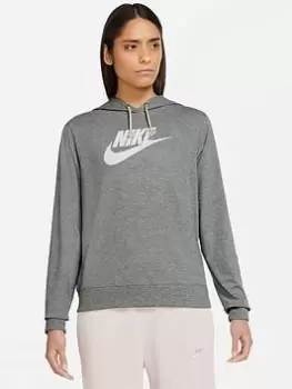 Image of Nike Gym Vintage Overhead Hoody, Dark Grey Heather Size XS Women