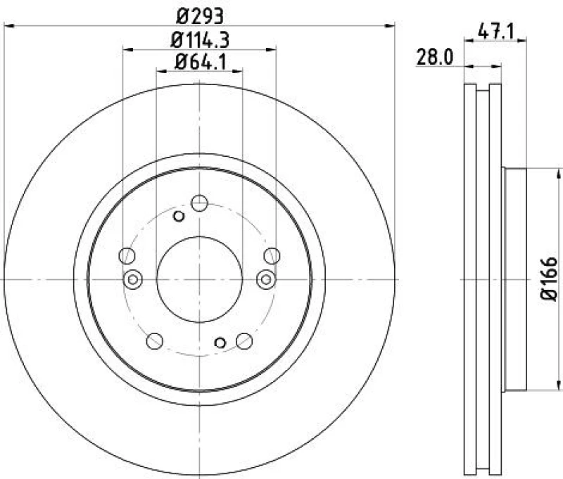 Image of HELLA Brake disc HELLA 8DD 355 115-941