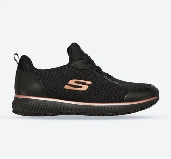 Image of Skechers Squad Sr Slip On Athletic Slip Resistant Trainers - Black Size 7, Women Black T67DV Female 7