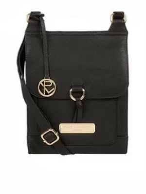 image of Pure Luxuries London Black 'Naomi' Leather Cross Body Bag