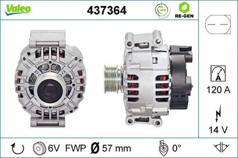 Image of RIDEX 4G0191 Generator Alternator Charging Current: 120A, Voltage: 14V, with integrated regulator Alternator (4)