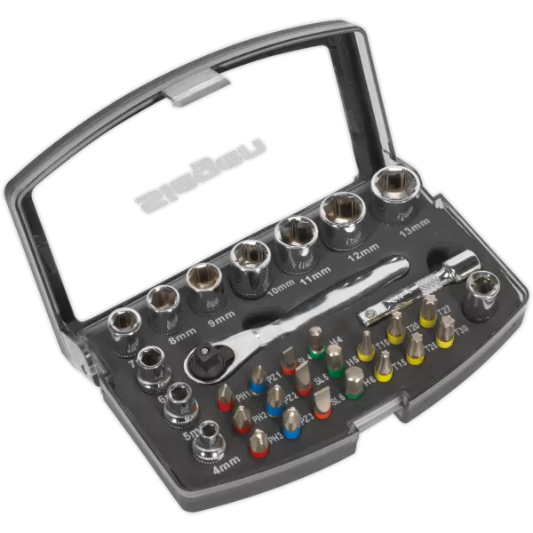 Image of Siegen S01036 Socket & Bit Set 31pc 1/4Sq Drive