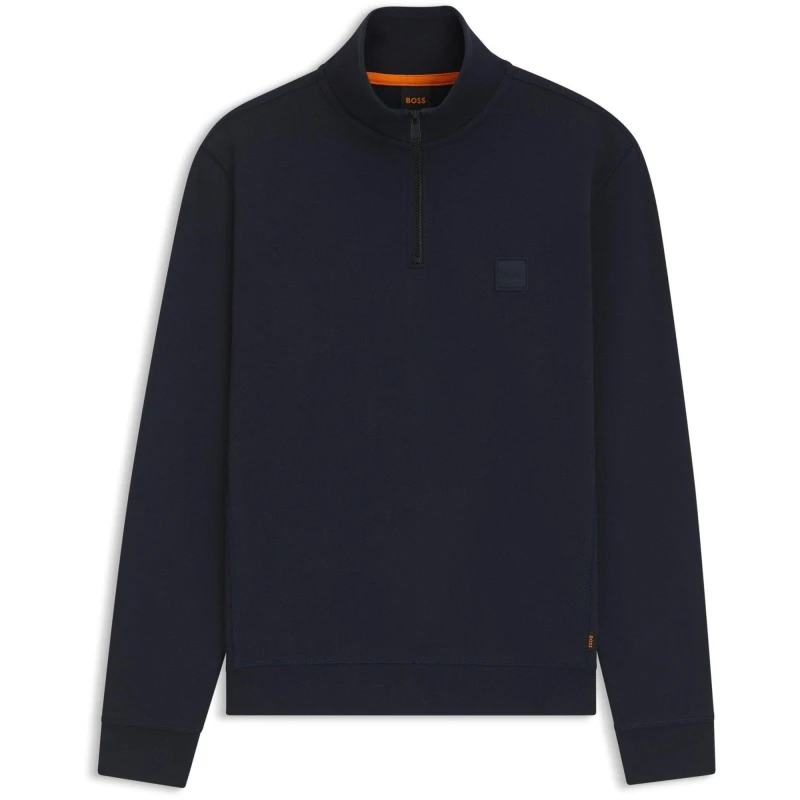 Image of Boss Mens Zetrust Quarter Zip Fleece Dark Blue 404 male XL