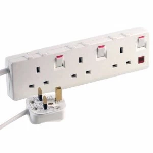 Image of Zexum 3G White Individually Switched Extension Lead 2M