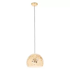 image of Leni Gold Finish Dome Pendant Light