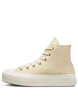 Image of Converse Chuck Taylor All Star Lift Hi-Tops - Cream, Size 4, Women