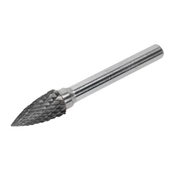 image of Genuine SEALEY SDB03 Tungsten Carbide Rotary Burr Arc Pointed yesse 10mm