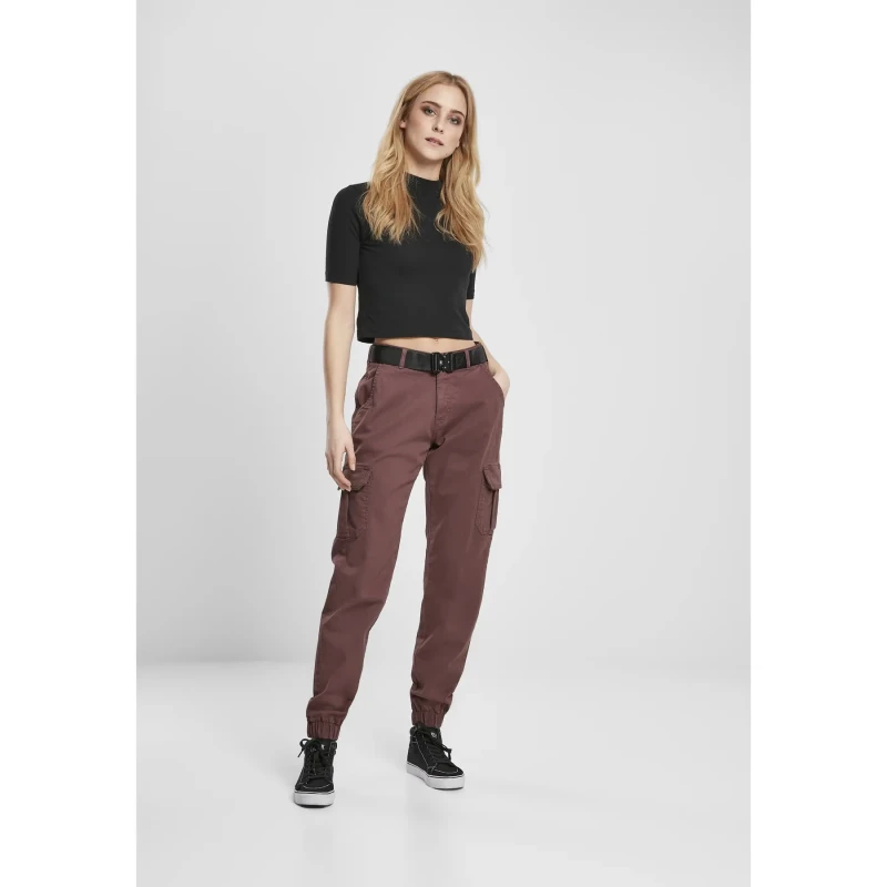 Image of Urban Classics Womens Trousers Urban Classics high waist cargo Rouge Female 30