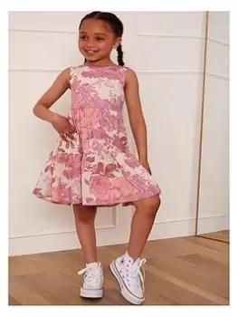 Image of Chi Chi London Girls Floral Print Midi Dress - Pink, Size 3 Years, Women