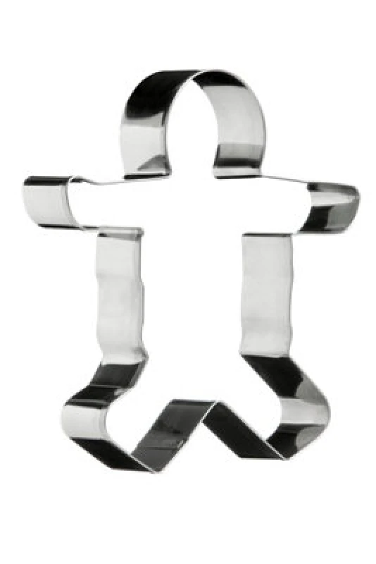 Image of Premier Housewares Durable Man Cookie Cutter, Stainless Steel Cookie Cutters, Effortless Cuting Steel Cutters Silver