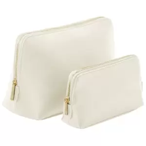 image of Bagbase Boutique Leather-Look PU Toiletry Bag (L) (Oyster)