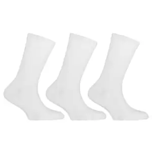 image of Childrens/Kids Plain Cotton Rich School Socks (Pack Of 3) (UK Shoe 12.5-3.5 , Euro 31-36 (Age: 8-12 years)) (White)