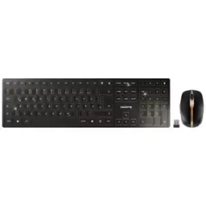 Image of CHERRY JD-9100DE-2 Wireless, Radio Keyboard and mouse set German, QWERTZ Black