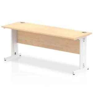 Image of Trexus Desk Rectangle Cable Managed White Leg 1800x600mm Maple Ref