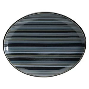 image of Denby Jet Stripes Oval Platter