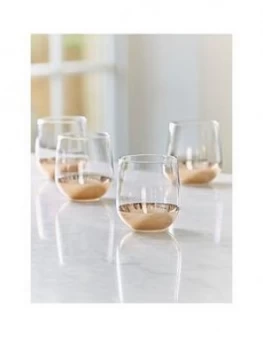 image of Cox & Cox Set Of 4 Dipped Gold Tumblers