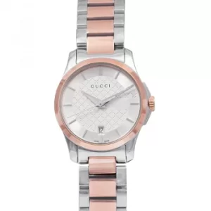 image of G-Timeless Quartz Silver Dial Two-tone Ladies Watch