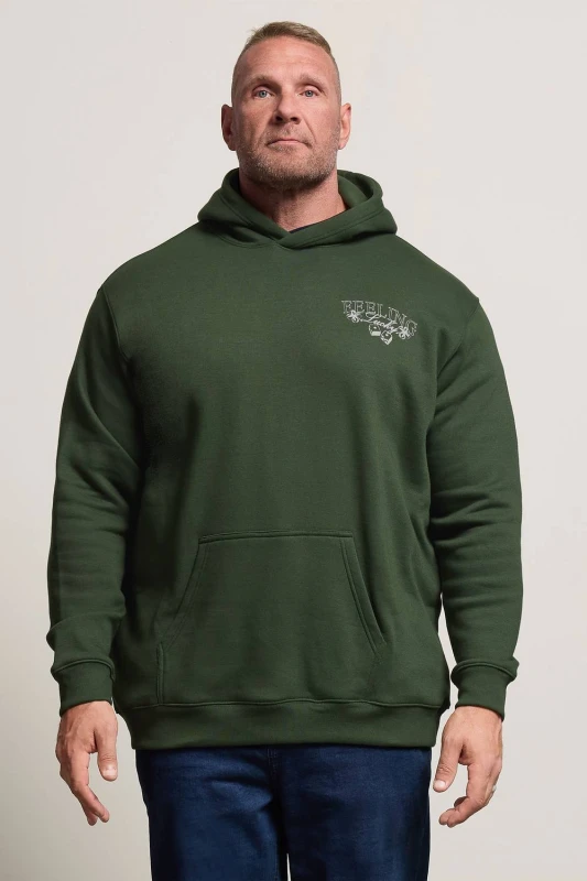Image of BadRhino BadRhino Men Graphic Essential Hoodie in Green Size: 4X-Large Green 4XL Male 5063589387851